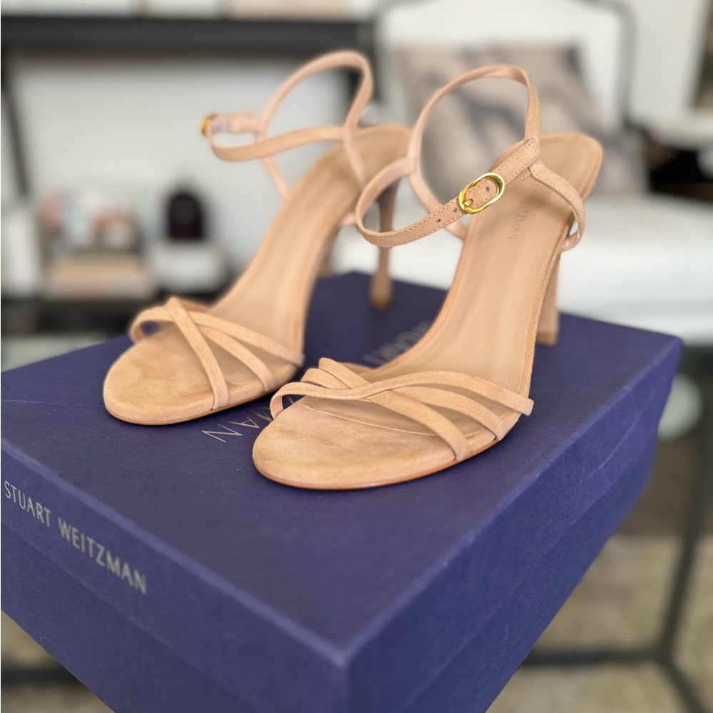 Nude Suede Stuart Weitzman Strappy Sandals